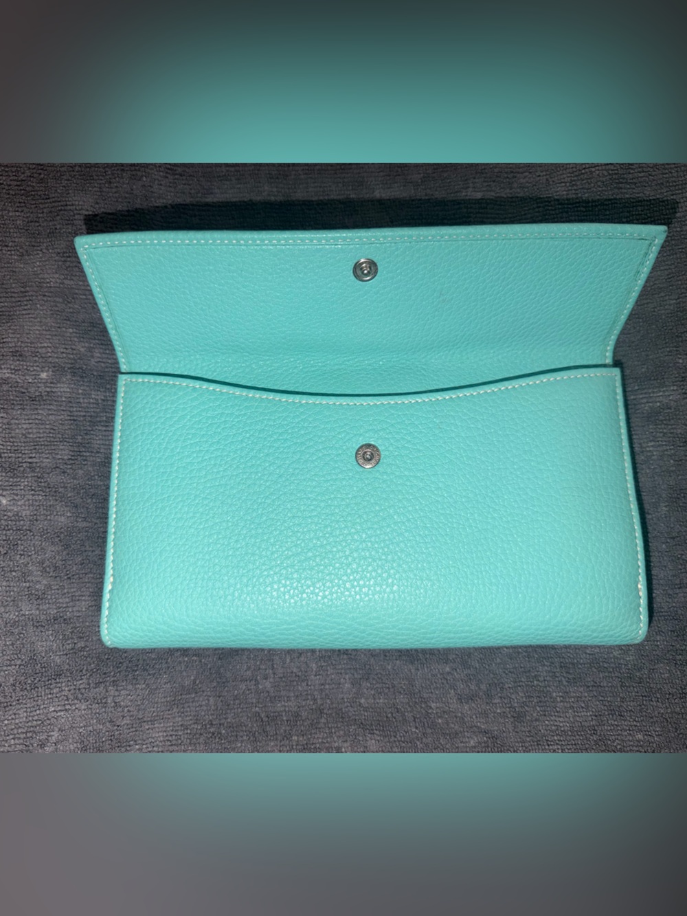 Tiffany & Co. Continental Turnlock Leather Wallet in Tiffany Blue - Picture 3 of 9